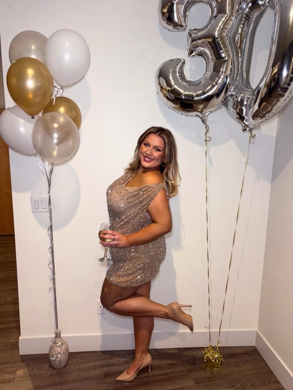 Retrofete Champagne Sequin Yvette Mini Dress - Picture 3 of 6
